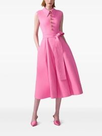 Carolina Herrera Belted Midi Dress Pink at Farfetch